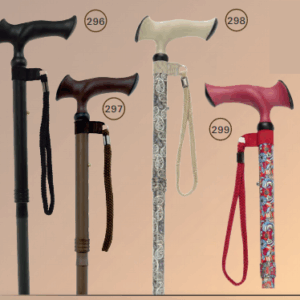 Bastón plegable aluminio negro, puño ergonómico