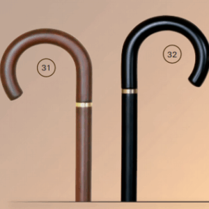 Bastón haya nogal, goma. Negro / Marrón